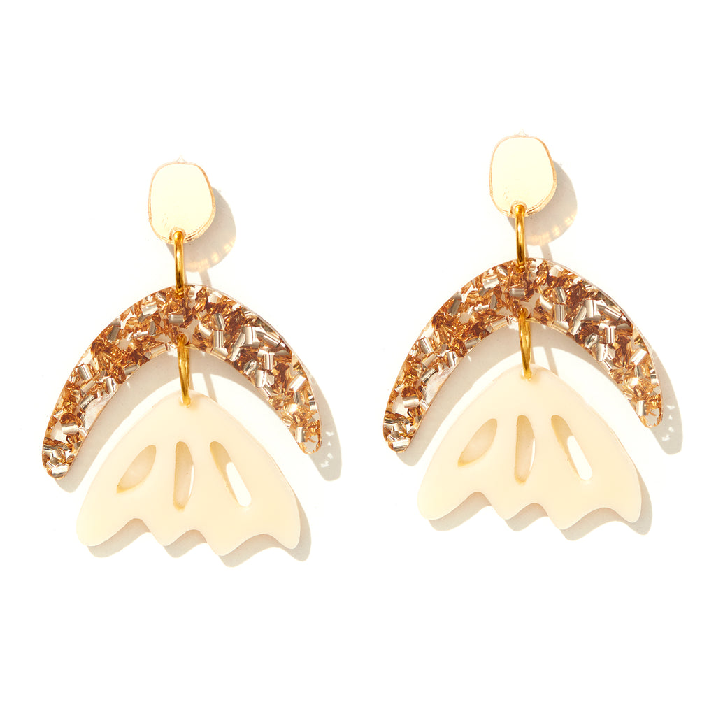 Arlie Earrings // Gold + Cream