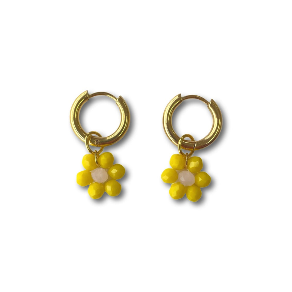 Dainty Daisies // little hoop earrings // select colour