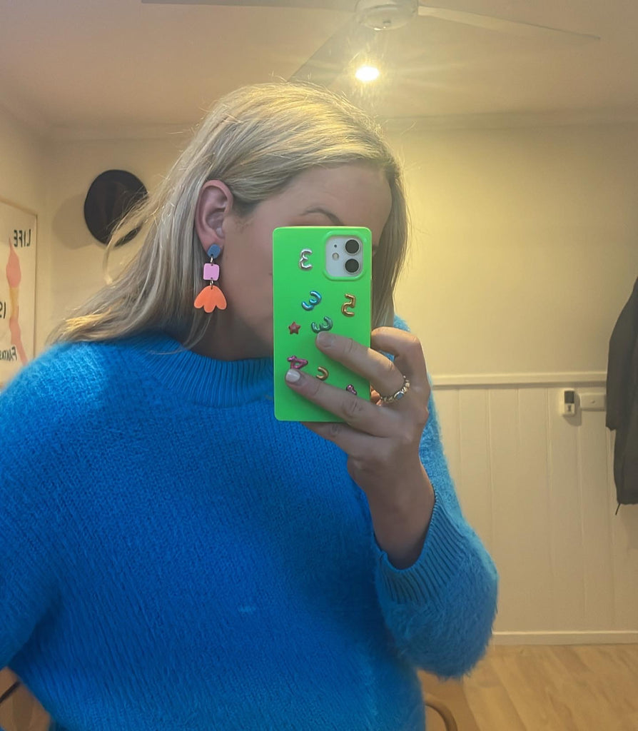 Jenna Earrings // Blue, Pink, Neon Orange