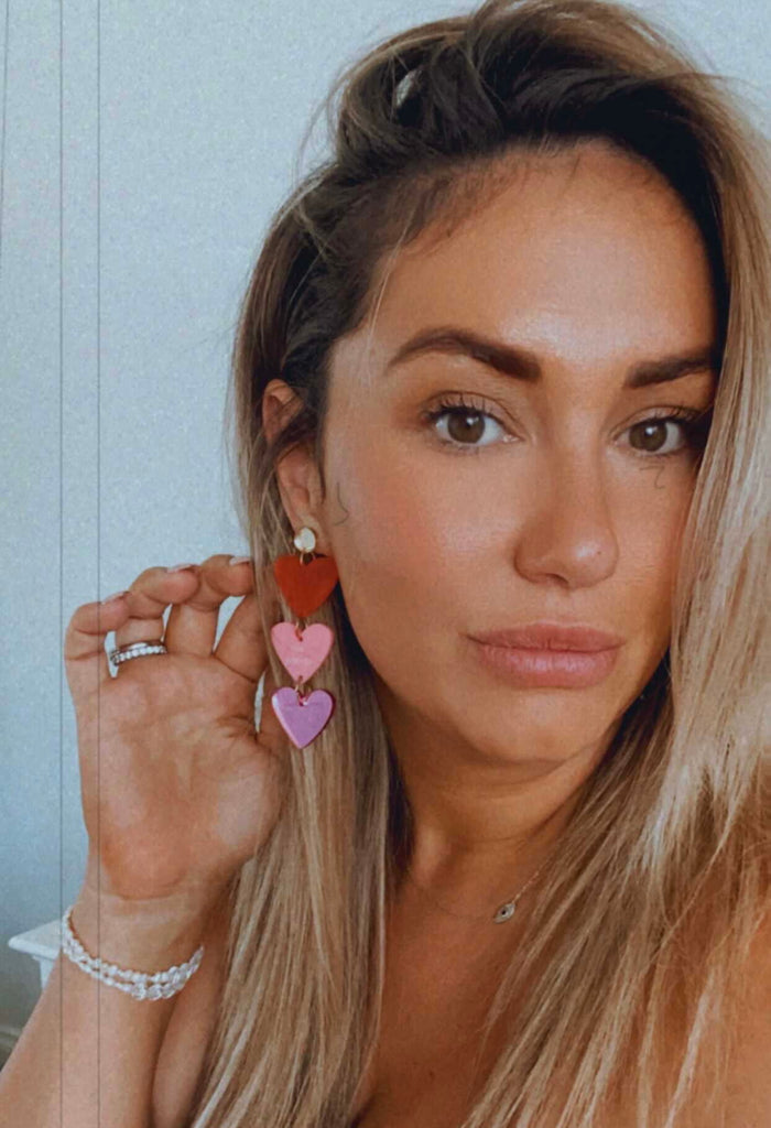 Be Mine Heart Dangles // Pinks + Red